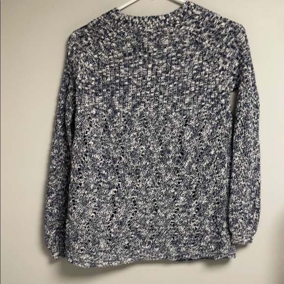 Girls Cat & Jack Super Cute Navy & White Loose Weave Cardigan Sweater, L 10-12 - Picture 3 of 6